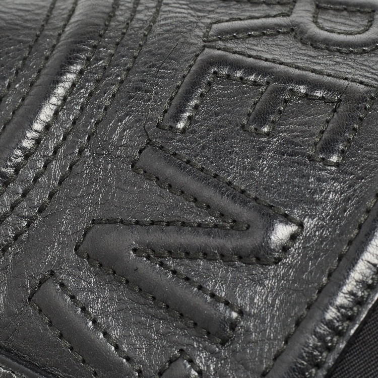 Pre Owned Yves Saint Laurent Black Canvas and Leather Logo Patch Tote