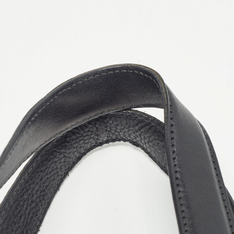 Pre Owned Yves Saint Laurent Black Canvas and Leather Logo Patch Tote