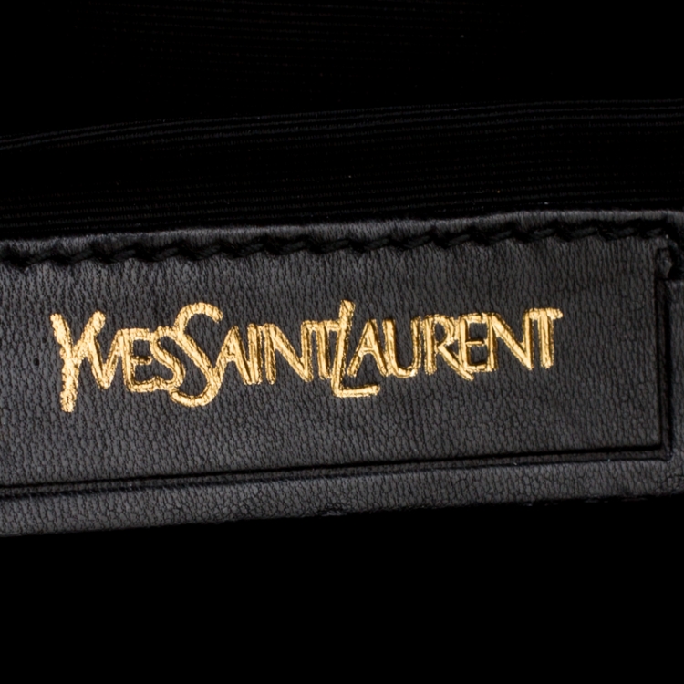 Pre Owned Saint Laurent Black Leather Cabas Chyc Clutch