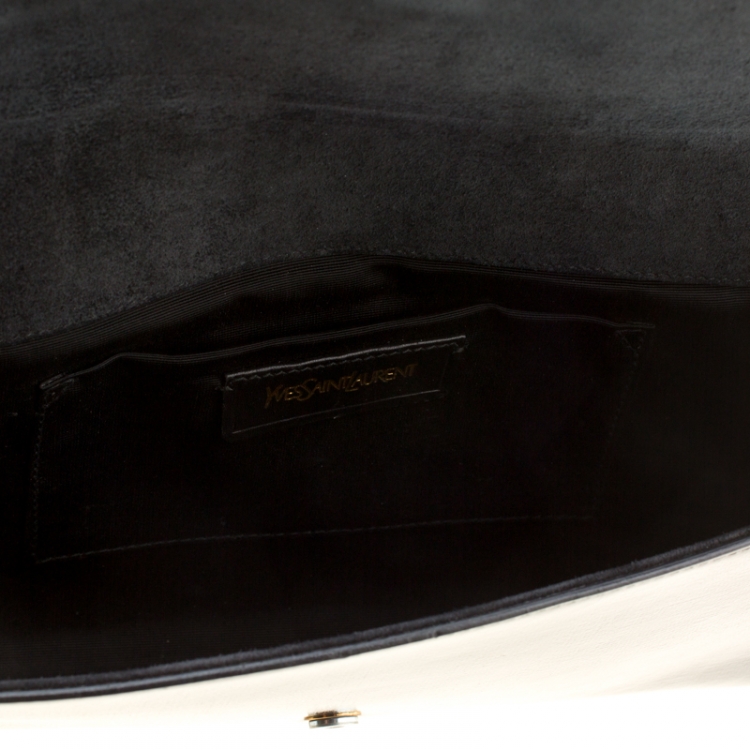 Pre Owned Saint Laurent Black Leather Cabas Chyc Clutch