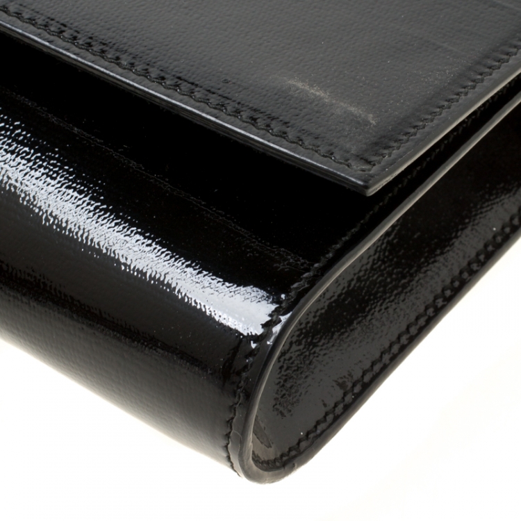 Pre Owned Saint Laurent Black Leather Cabas Chyc Clutch