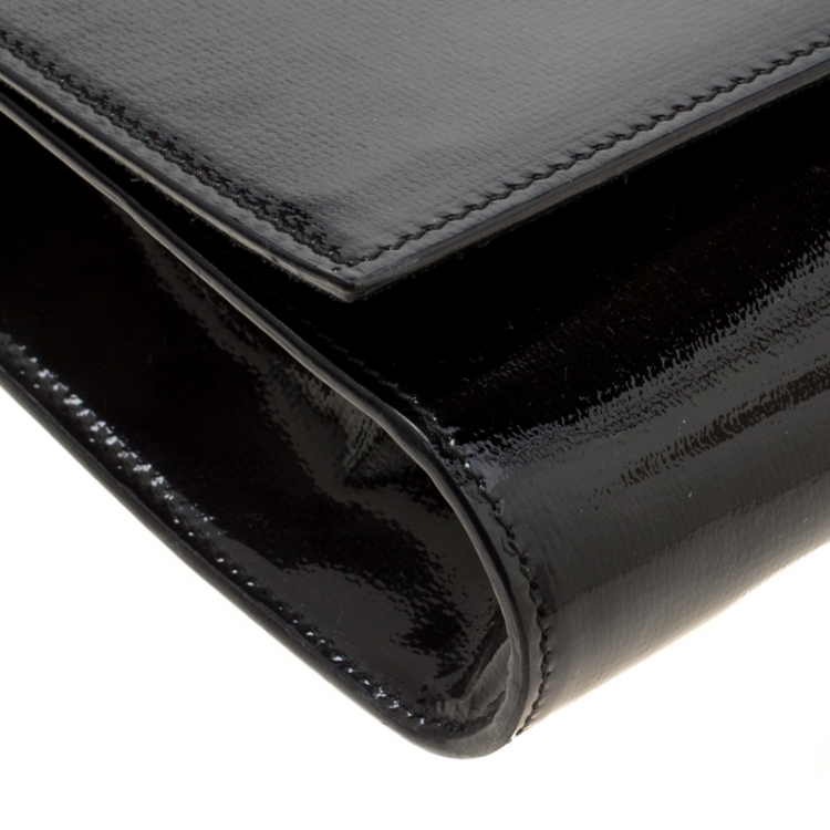 Pre Owned Saint Laurent Black Leather Cabas Chyc Clutch
