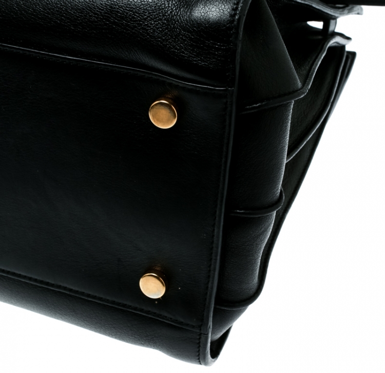 Pre Owned Saint Laurent Paris Black Leather Small Sac De Jour Tote