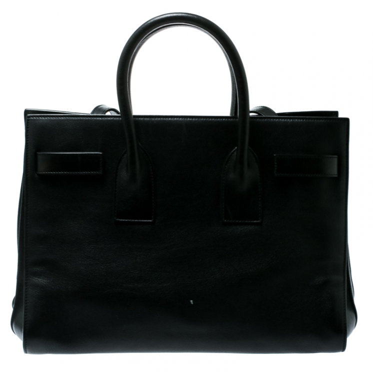 Pre Owned Saint Laurent Paris Black Leather Small Sac De Jour Tote