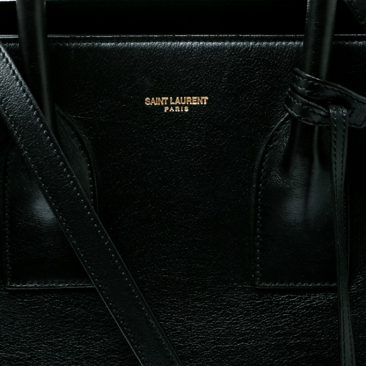 Pre Owned Saint Laurent Paris Black Leather Small Sac De Jour Tote