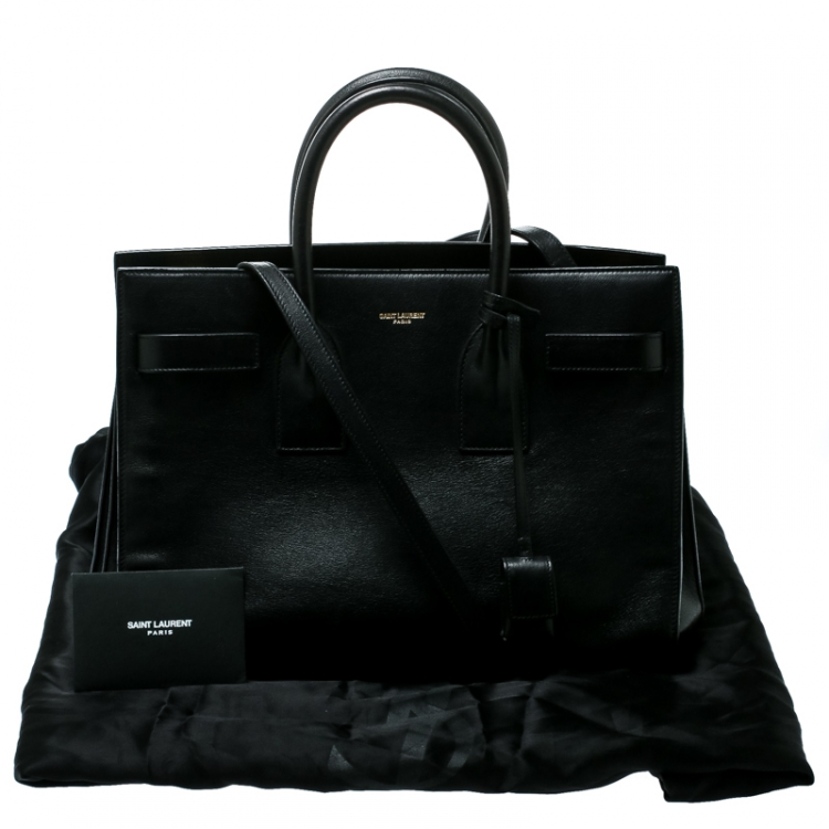 Pre Owned Saint Laurent Paris Black Leather Small Sac De Jour Tote