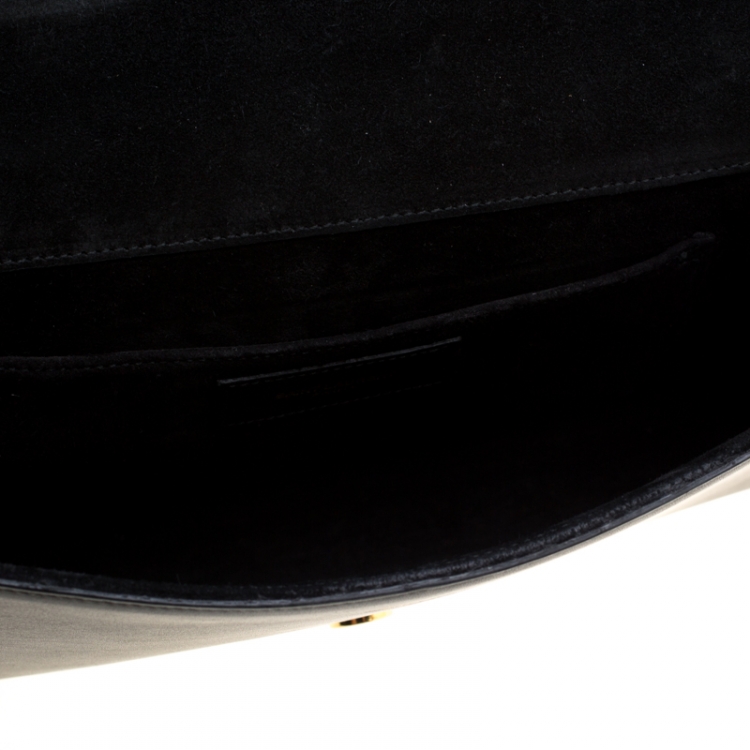 Pre Owned Saint Laurent Paris Black Leather Large Chyc Clutch