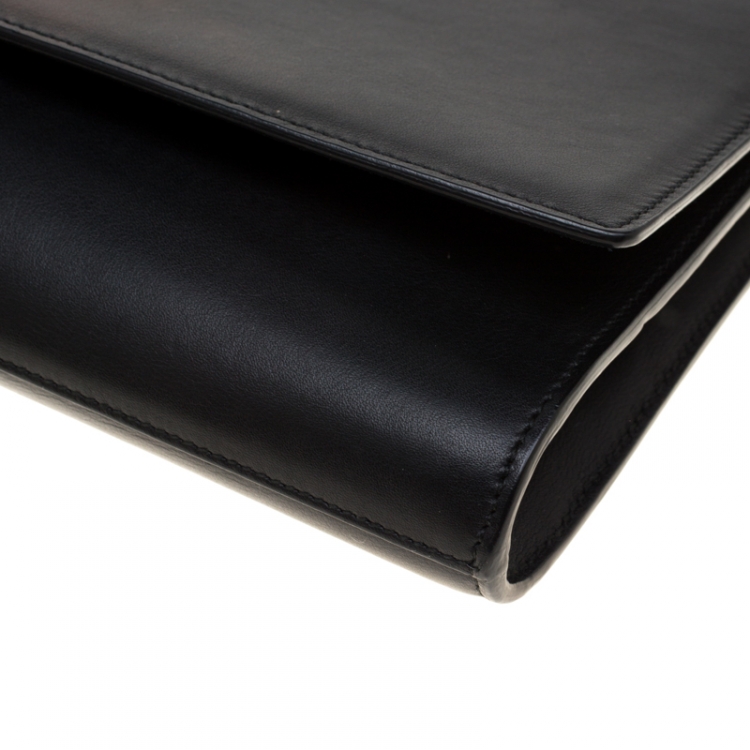 Pre Owned Saint Laurent Paris Black Leather Large Chyc Clutch
