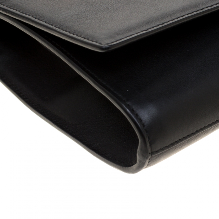 Pre Owned Saint Laurent Paris Black Leather Large Chyc Clutch