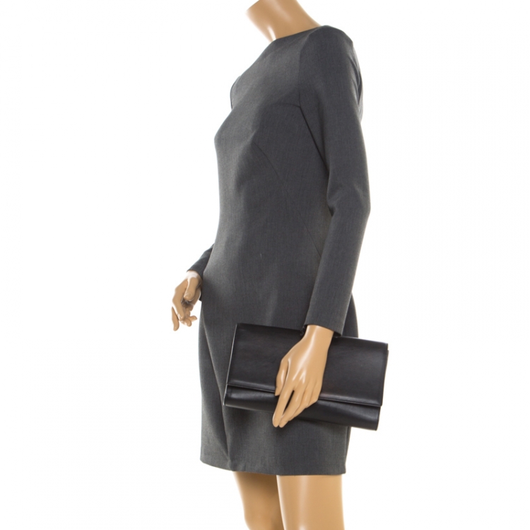 Pre Owned Saint Laurent Paris Black Leather Large Chyc Clutch