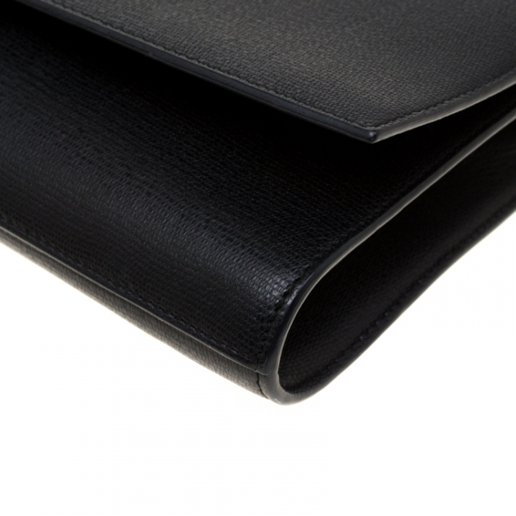 Pre Owned Saint Laurent Black Leather Large Chyc Clutch