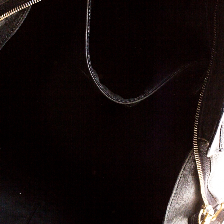 Pre Owned Saint Laurent Paris Black Leather Large Cabas Chyc Satchel