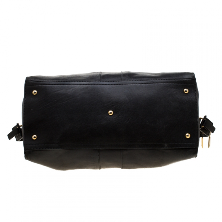 Pre Owned Saint Laurent Paris Black Leather Large Cabas Chyc Satchel