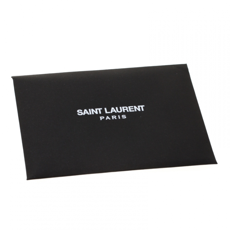 Pre Owned Saint Laurent Paris Indian Red Matelasse Leather Monogram Chain Clutch
