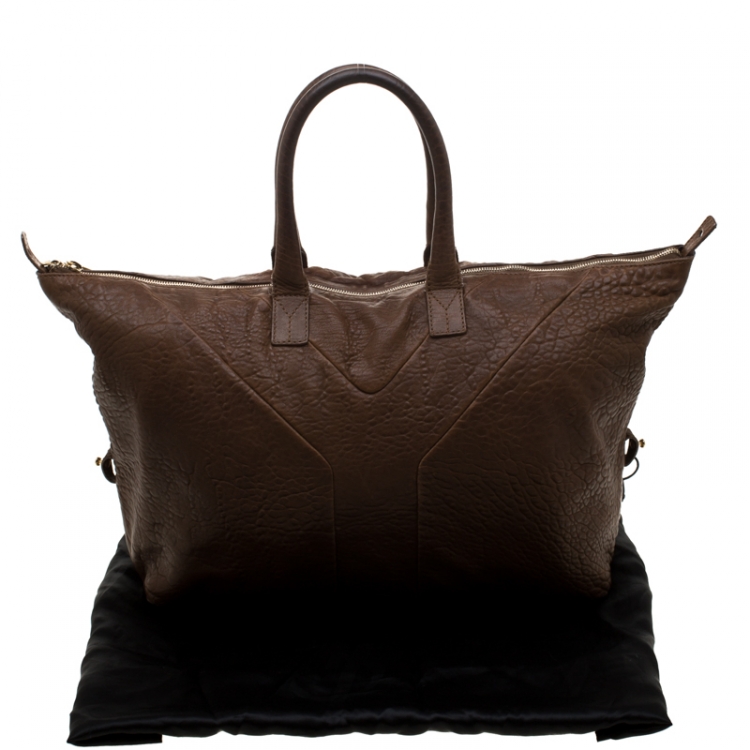 Pre Owned Saint Laurent Brown Leather Large Easy Y Bag