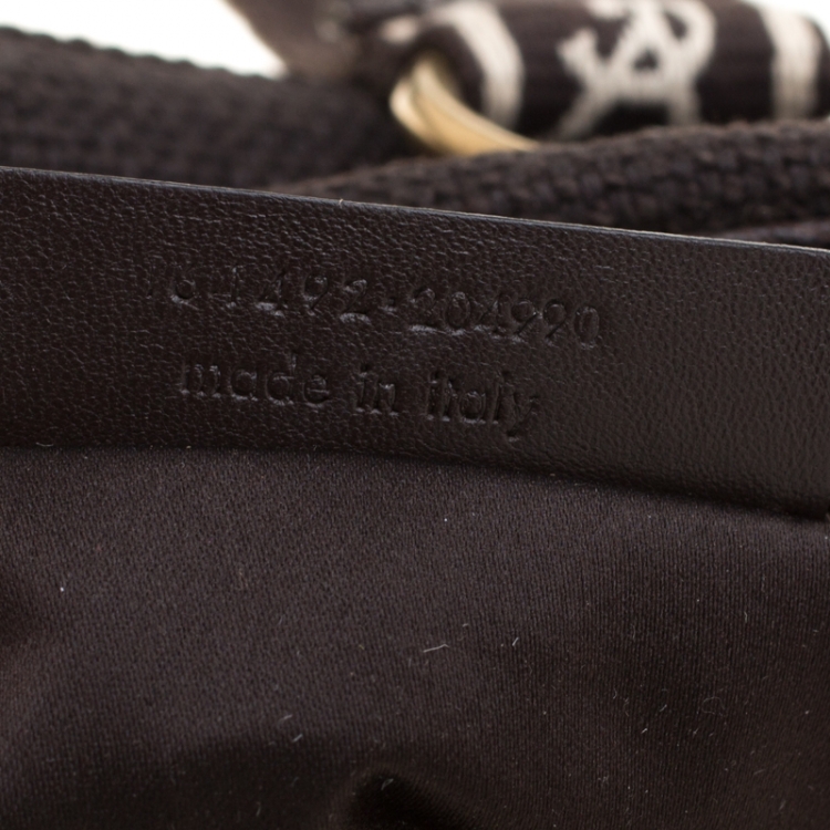 Pre Owned Saint Laurent Brown Canvas and Leather Trim Satchel