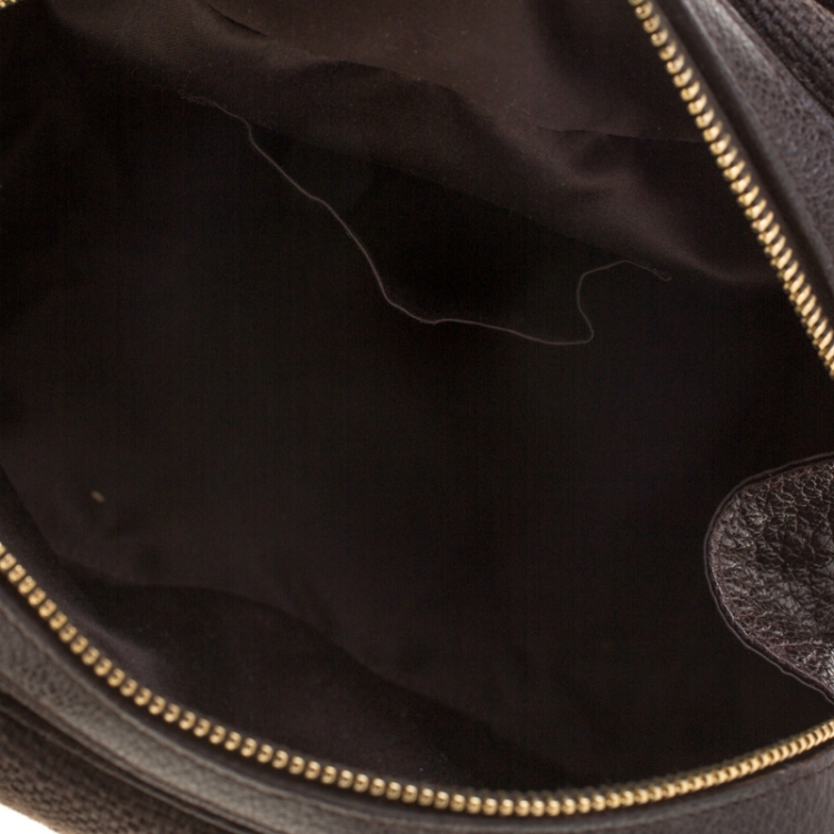 Pre Owned Saint Laurent Brown Canvas and Leather Trim Satchel