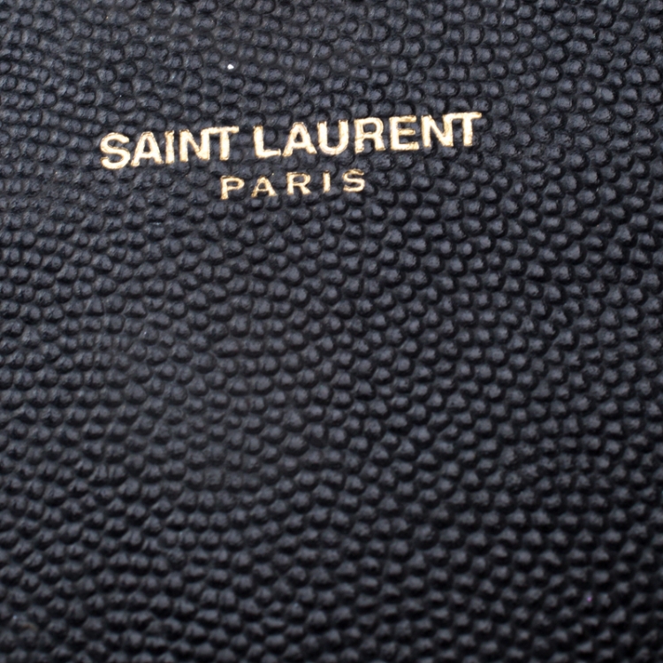 Pre Owned Saint Laurent Black Monogram Leather Kate Shoulder Bag