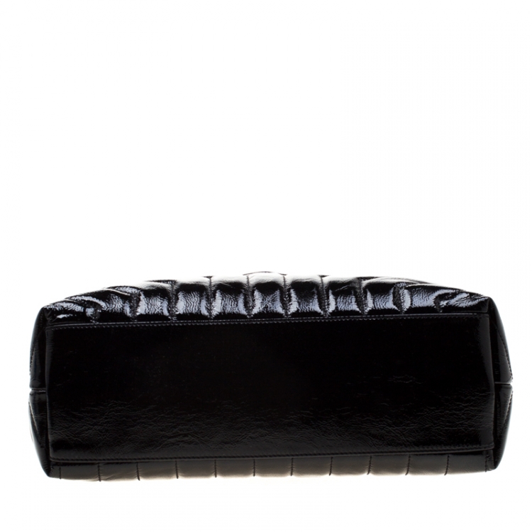 Pre Owned Saint Laurent Paris Black Monogram Leather Loulou Shoulder Bag