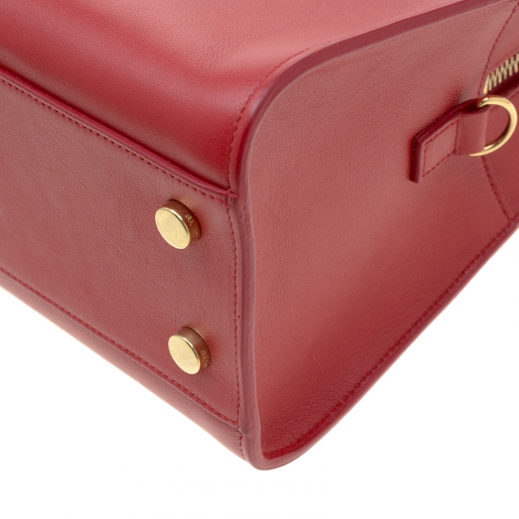 Pre Owned Saint Laurent Paris Red Leather Cabas Monogram Tote