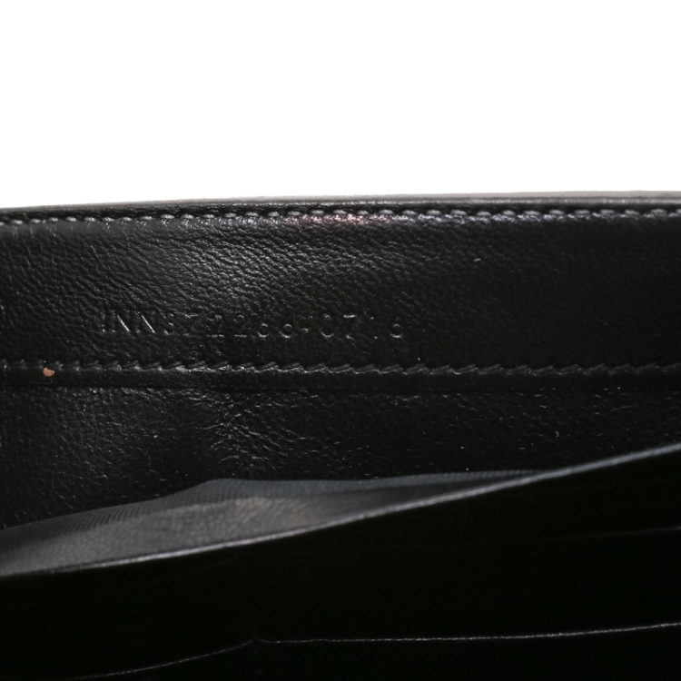 Pre Owned Saint Laurent Metallic Dark Beige Textured Leather Monogram Cassandre Clutch