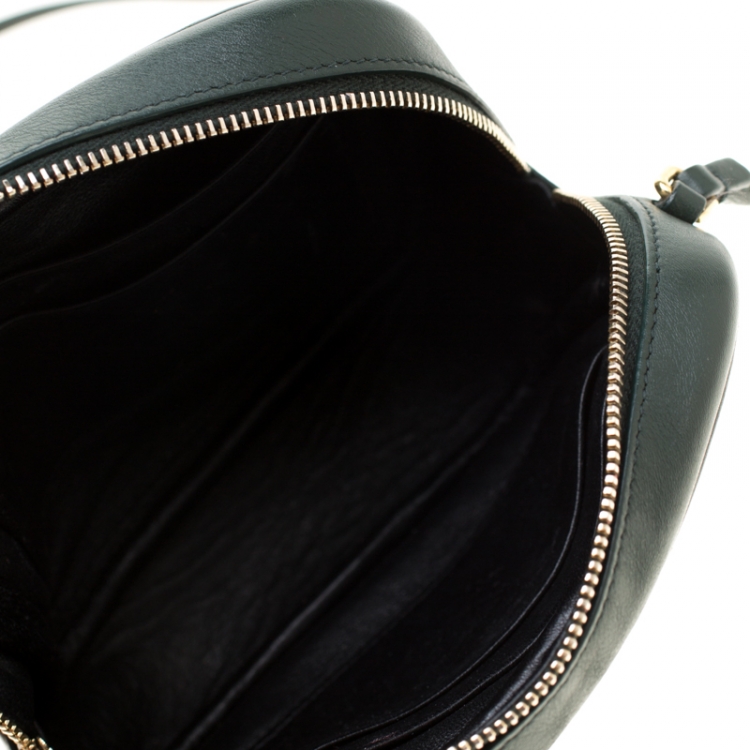 Pre Owned Saint Laurent Paris Dark Green Leather Blogger Crossbody Bag