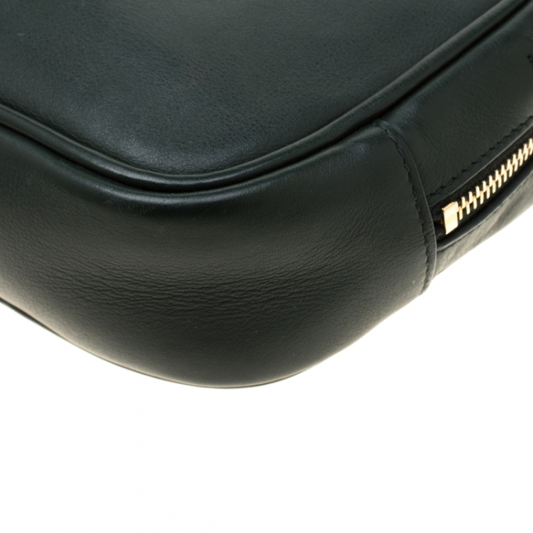 Pre Owned Saint Laurent Paris Dark Green Leather Blogger Crossbody Bag