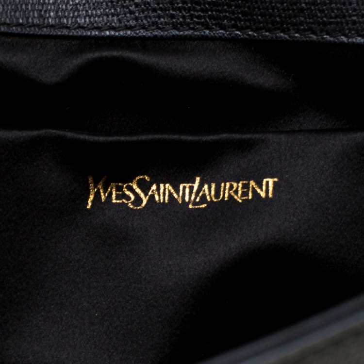 Pre Owned Saint Laurent Paris Black Leather Large Chyc Clutch