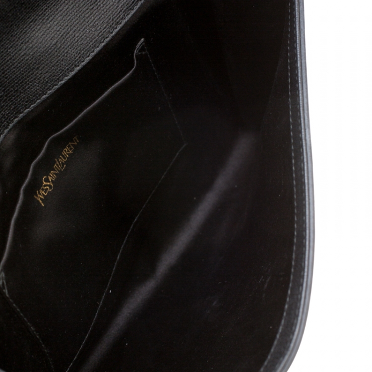 Pre Owned Saint Laurent Paris Black Leather Large Chyc Clutch