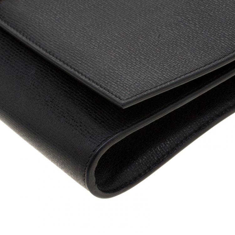 Pre Owned Saint Laurent Paris Black Leather Large Chyc Clutch