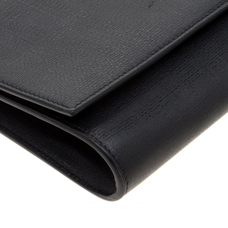 Pre Owned Saint Laurent Paris Black Leather Large Chyc Clutch