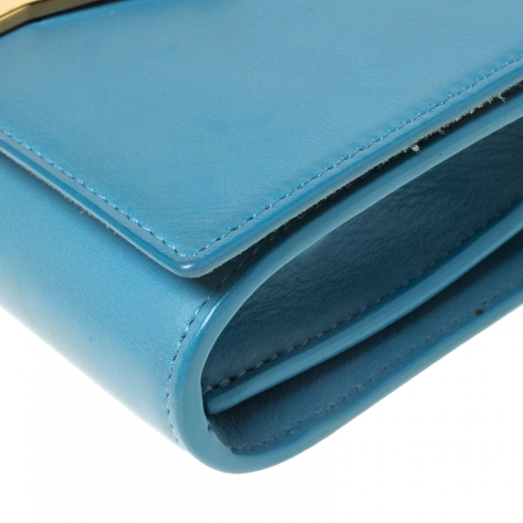 Pre Owned Saint Laurent Paris Blue Leather Mini Y-Ligne Crossbody Bag