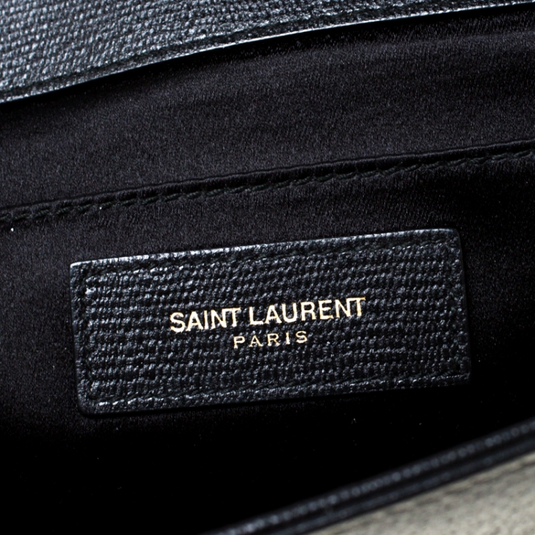 Pre Owned Saint Laurent Paris Black Leather Large Chyc Clutch