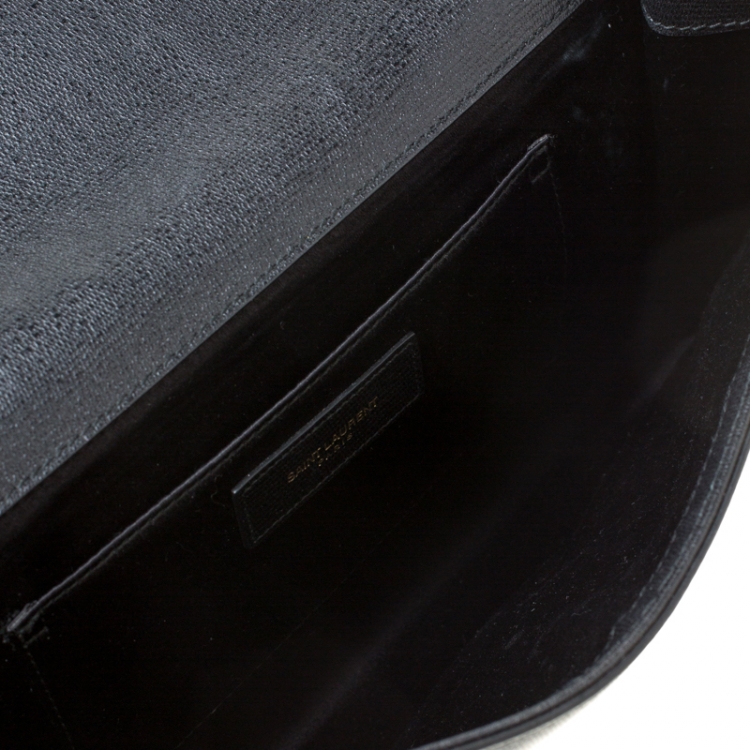 Pre Owned Saint Laurent Paris Black Leather Large Chyc Clutch