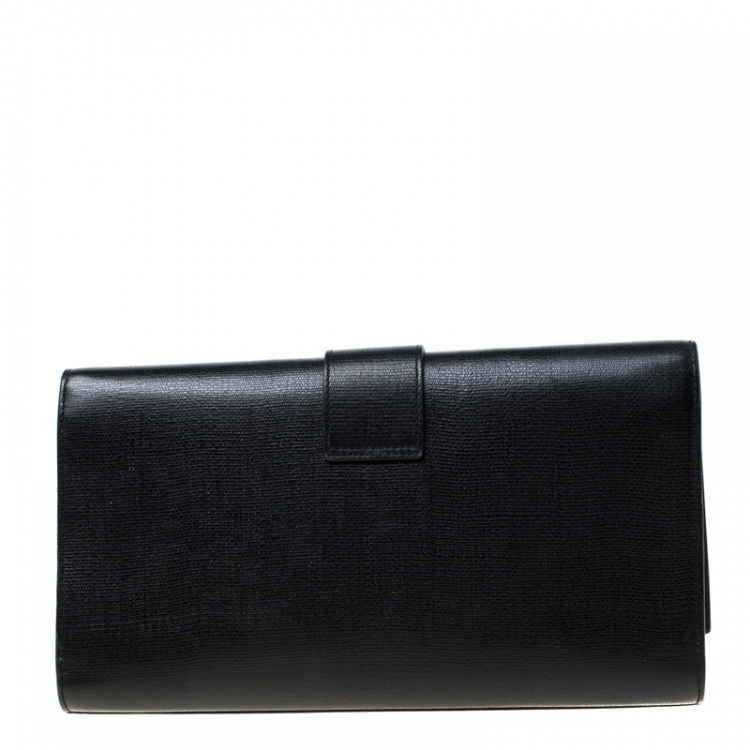 Pre Owned Saint Laurent Paris Black Leather Large Chyc Clutch