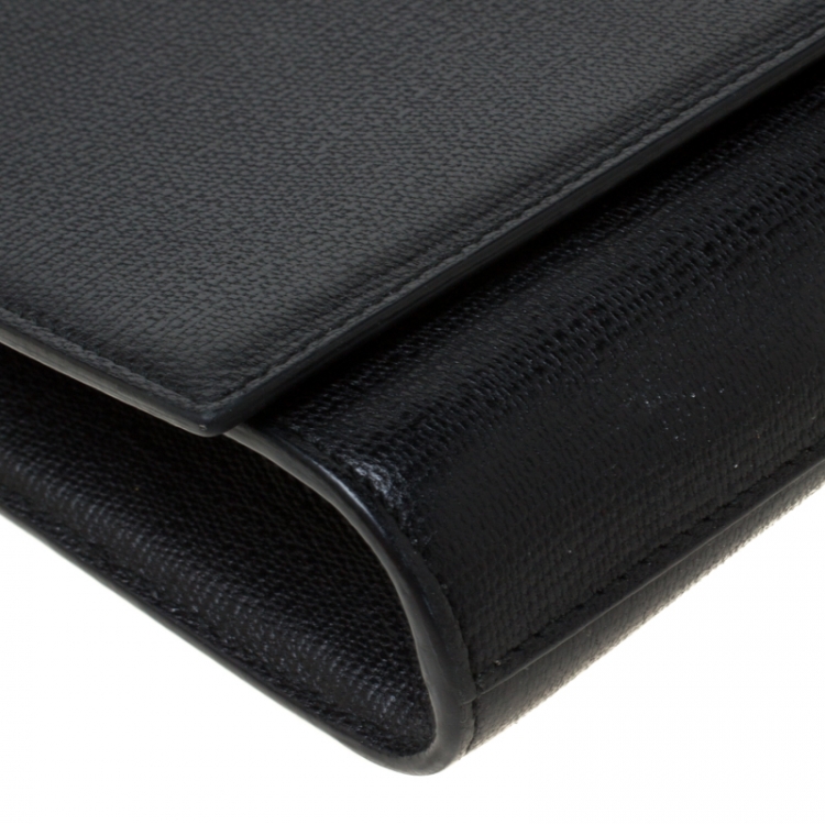 Pre Owned Saint Laurent Paris Black Leather Large Chyc Clutch