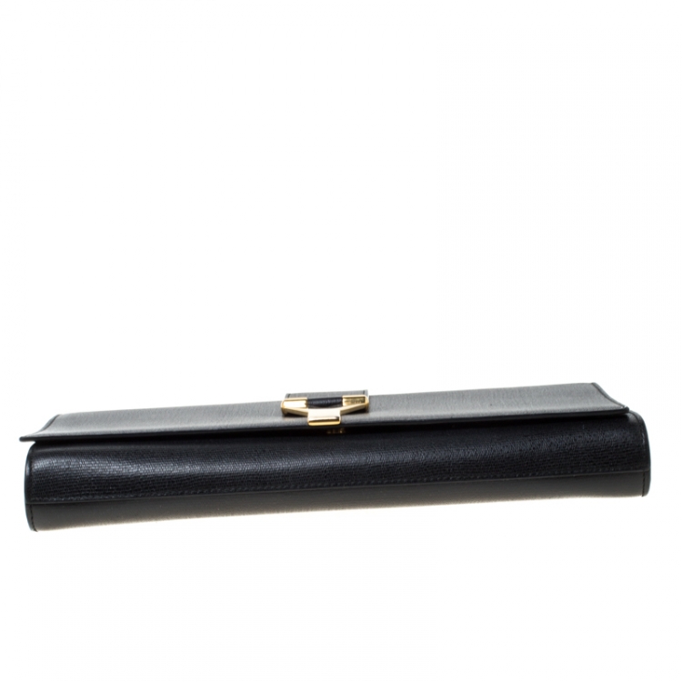 Pre Owned Saint Laurent Paris Black Leather Large Chyc Clutch