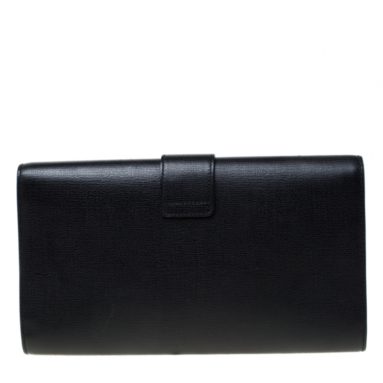 Pre Owned Saint Laurent Paris Black Leather Large Chyc Clutch