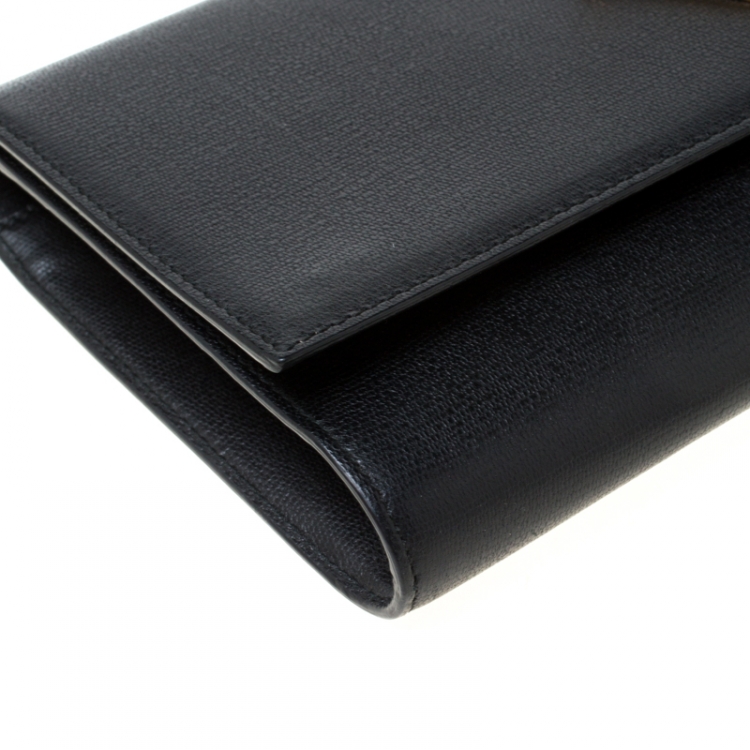 Pre Owned Saint Laurent Paris Black Leather Large Chyc Clutch