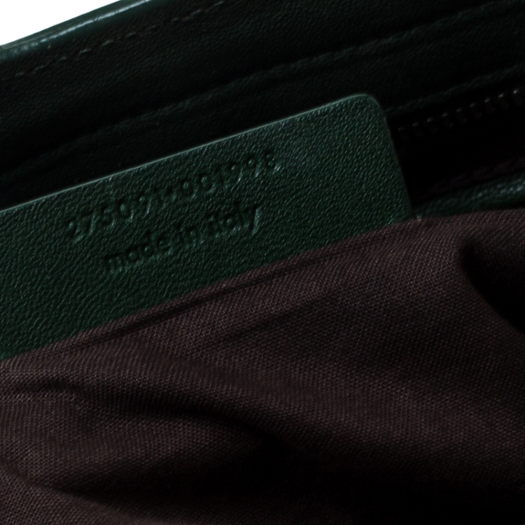 Pre Owned Saint Laurent Paris Green Leather Large Cabas Chyc Satchel