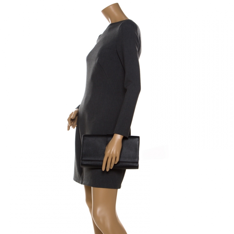 Pre Owned Saint Laurent Black Patent Leather Y-Ligne Clutch