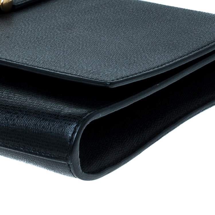 Pre Owned Saint Laurent Black Patent Leather Y-Ligne Clutch