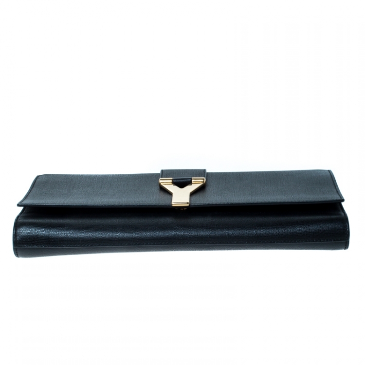 Pre Owned Saint Laurent Black Patent Leather Y-Ligne Clutch
