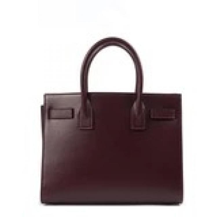 Pre Owned Saint Laurent Burgundy Leather Small Sac De Jour Tote
