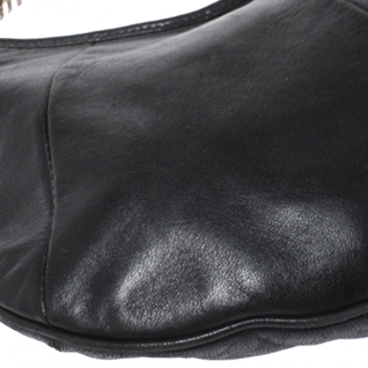 Pre Owned Yves Saint Laurent Black Leather Mini Mombasa Hobo