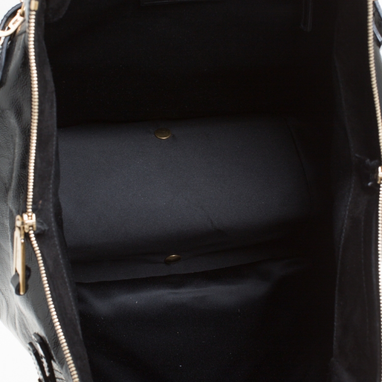 Pre Owned Yves Saint Laurent Black Patent Leather Downtown Tote