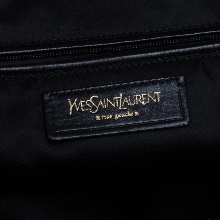 Pre Owned Yves Saint Laurent Black Patent Leather Downtown Tote