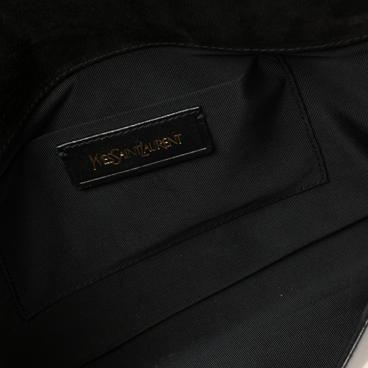 Pre Owned Yves Saint Laurent Black Patent Leather Y-Ligne Clutch