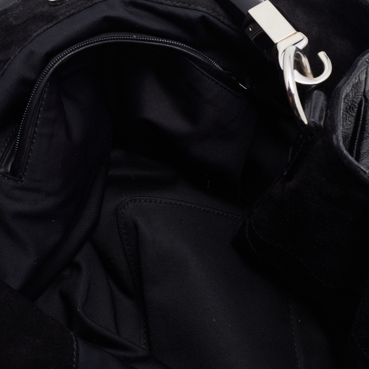 Pre Owned Yves Saint Laurent Black Patent Leather Roady Hobo