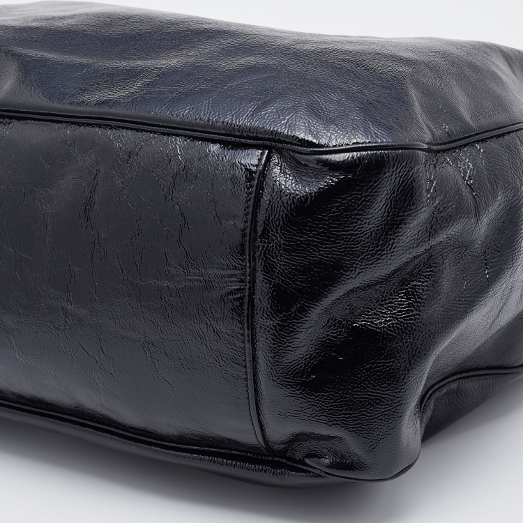 Pre Owned Yves Saint Laurent Black Patent Leather Roady Hobo